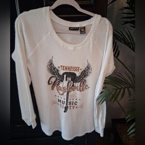 White Nashville Graphic Top